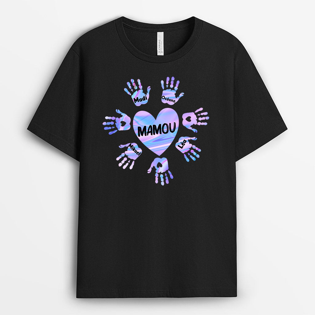 Le Cœur De Mamie, Maman - Cadeau Personnalisé | T-shirt pour Maman/Mamie