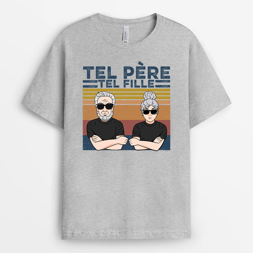 Tel Père Telle Fille Cadeau Personnalisé T-shirt pour Papa