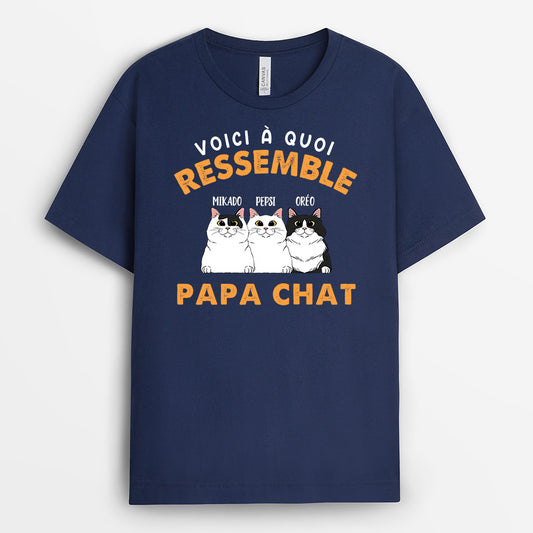 0146ADFR2 present Personnalise T shirt chats papa