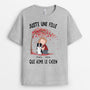 0154AFR1 present Personnalise T shirt chiens fille