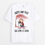 0154AFR2 present Personnalise T shirt chiens fille
