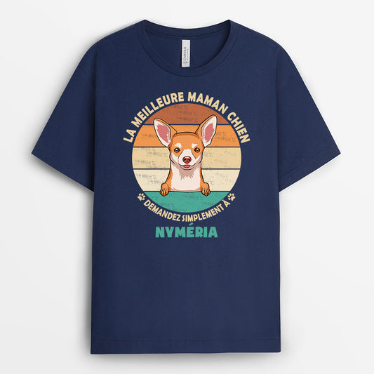 0155AFR1 present Personnalise T shirt chien maman