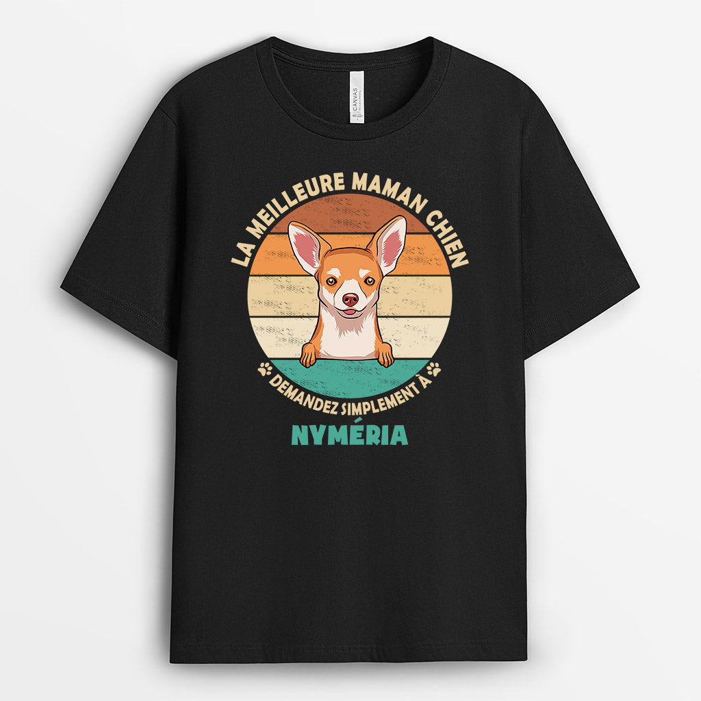 0155AFR2 present Personnalise T shirt chien maman