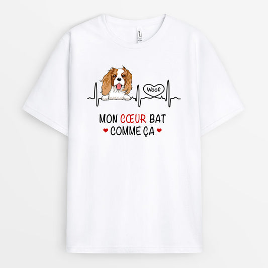 0173AFR1 present Personnalise T shirt chiens personnes coeur