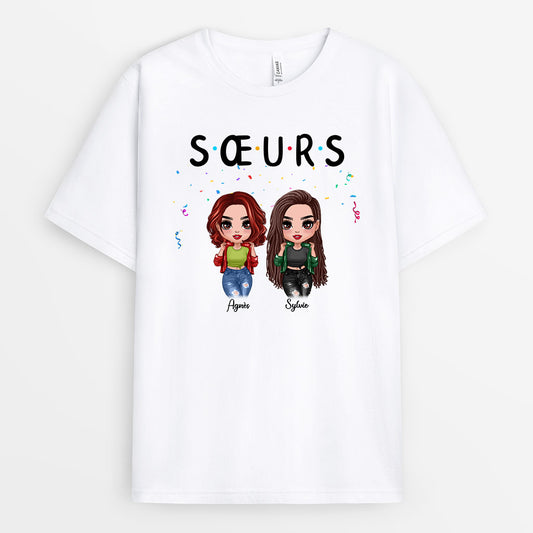 0175AFR1 present Personalisable T shirt femmes amies