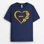 0192AFR2 present Personalisable T shirt coeur maman mamie fleurs