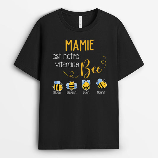 0199AFR2 cadeau Personnalise T shirt abeille maman mamie
