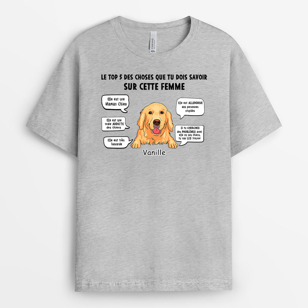 0207A160CFR2 present Personnalise T shirt chiens personnes texte