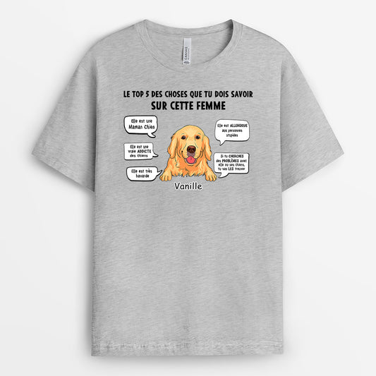 0207A160CFR2 present Personnalise T shirt chiens personnes texte