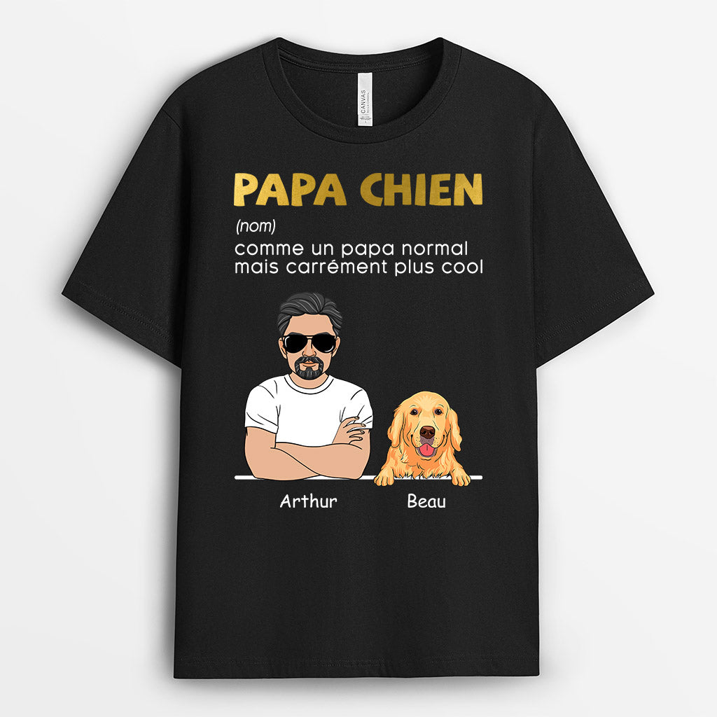 0218A158CFR1 cadeau personnalisable T shirt chien papa