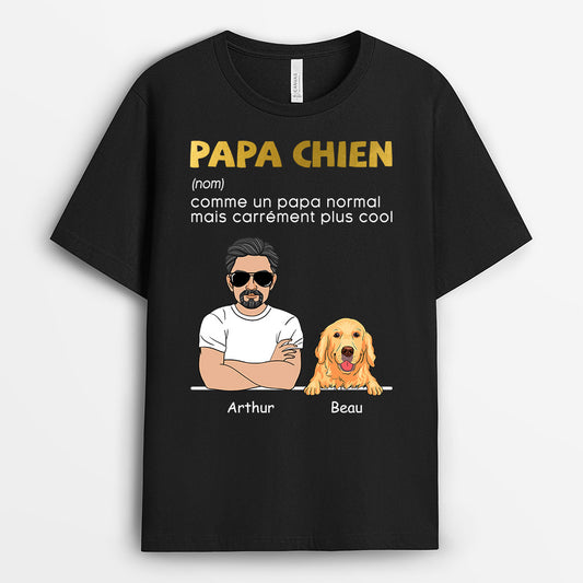 0218A158CFR1 cadeau personnalisable T shirt chien papa