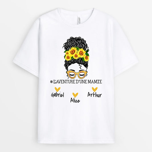 0223A100AFR1 cadeau personnalisable T shirt cheveux maman mamie
