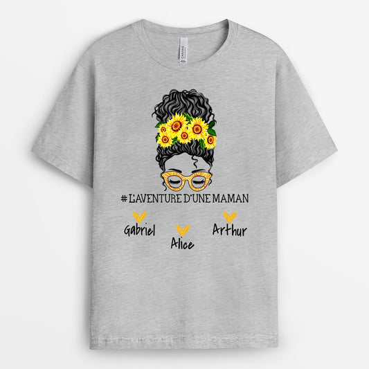 0223A100AFR2 present Personnalise T shirt cheveux maman mamie