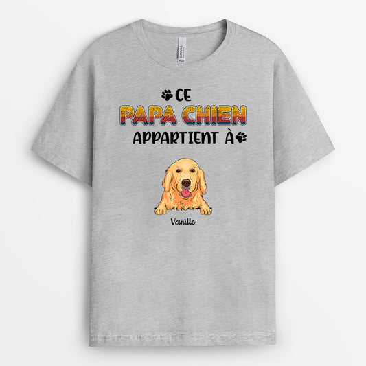 0234A220CFR2 present Personnalise T shirt chien papa