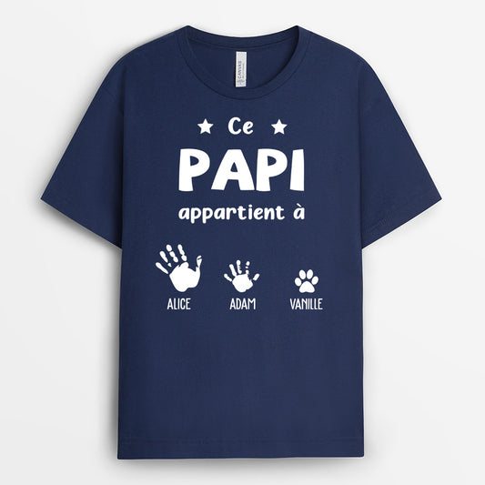 0256A140BFR1 cadeau personnalisable T shirt mains papa papi