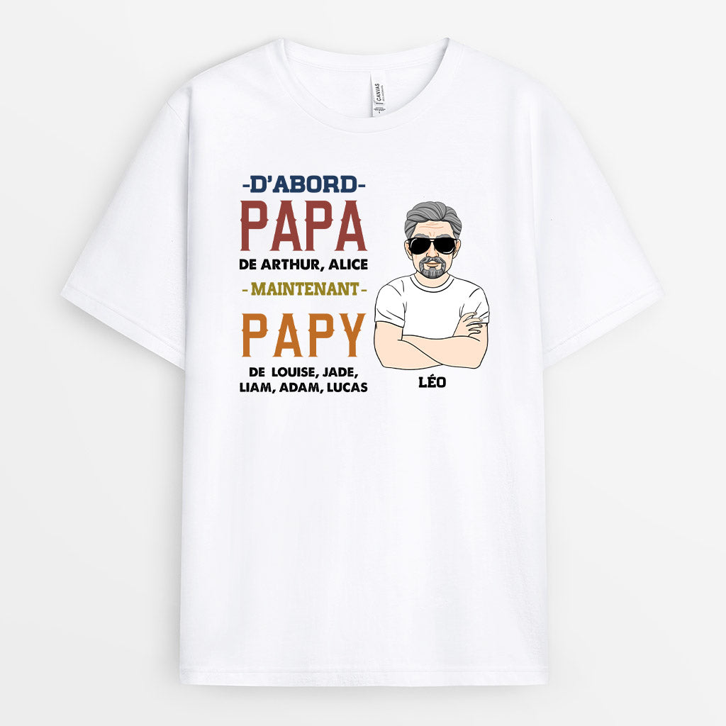 Tshirt / T-Shirt Homme papi fête des grand-pères petits enfants Meilleur  Papy