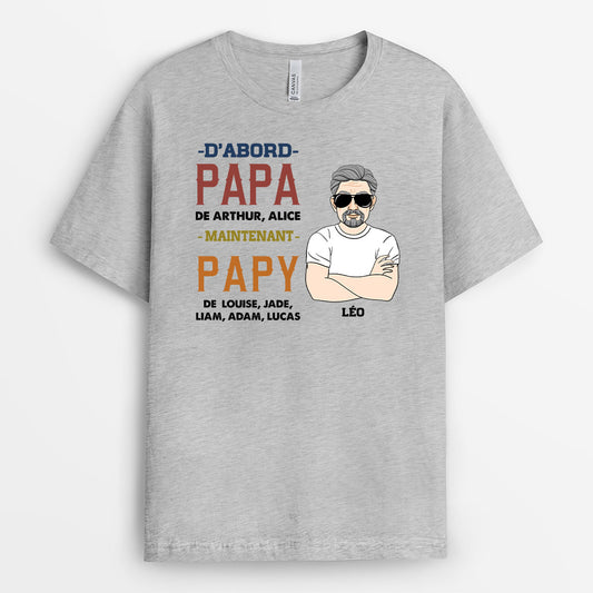 0259A140BFR2 present Personnalise T shirt homme papa papi texte