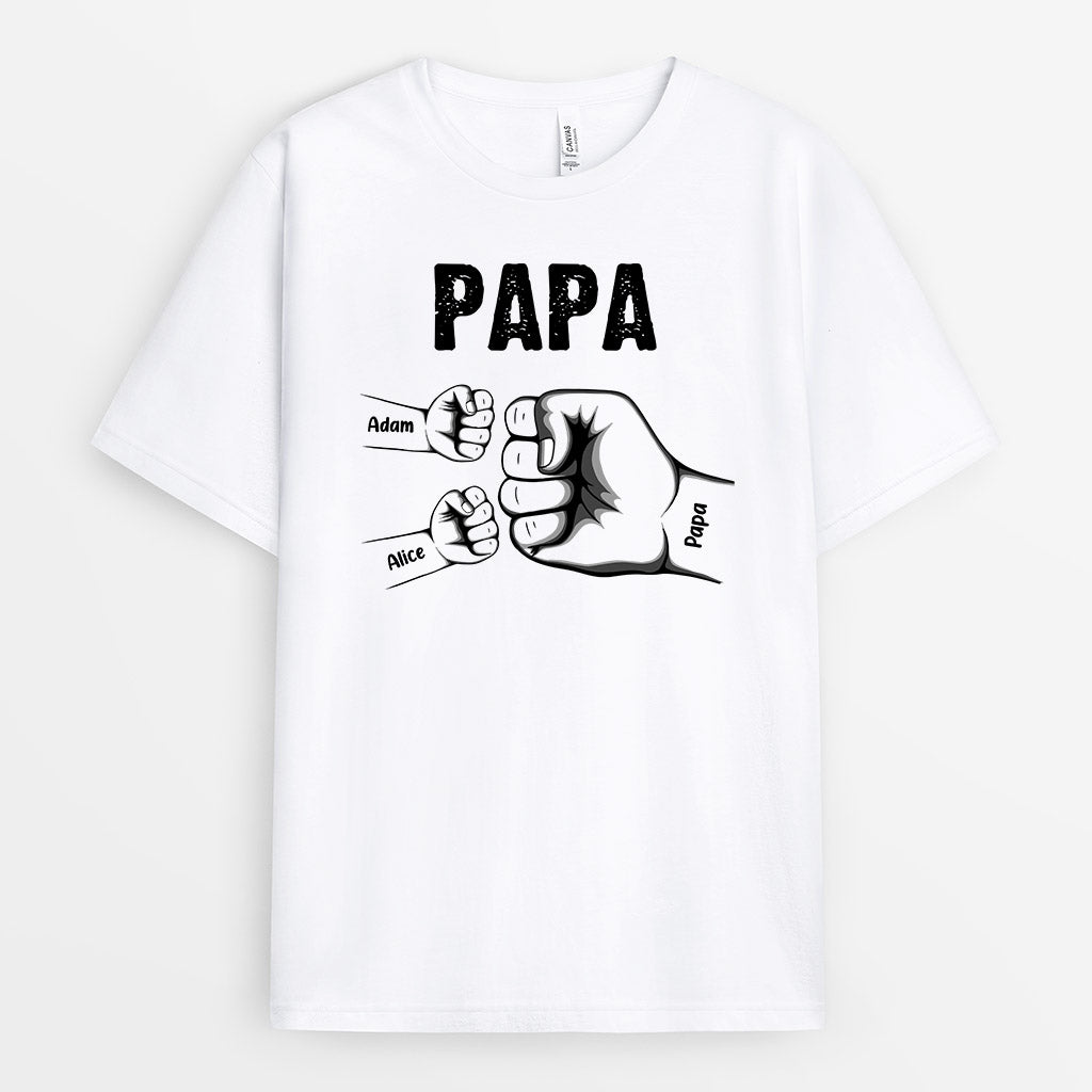 0263A100BFR1 cadeau personnalisable T shirt poing papa papi