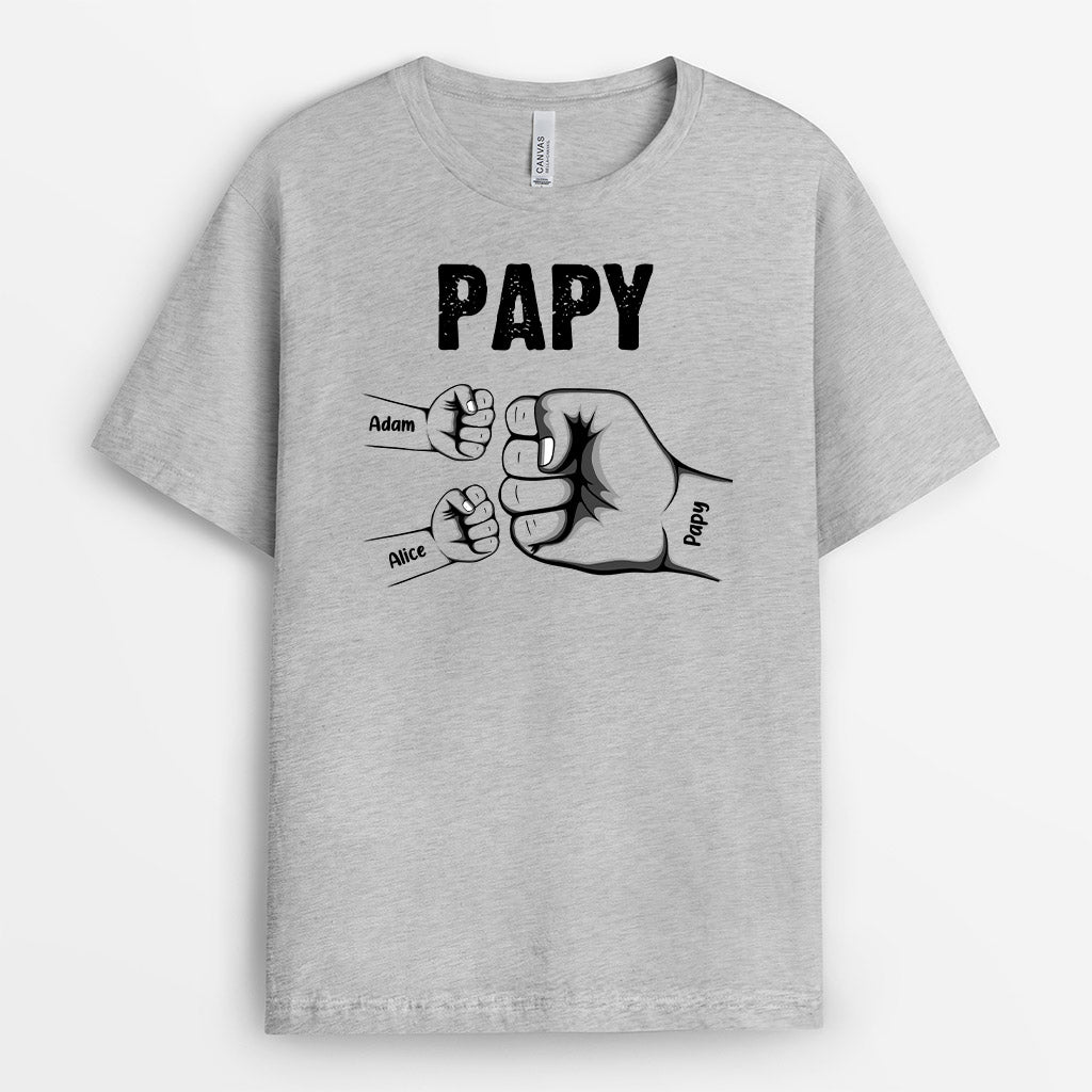 Bosse De Poing de Papa Papi Enfants - Cadeau Personnalisé | T-shirt pour Papa/Papi