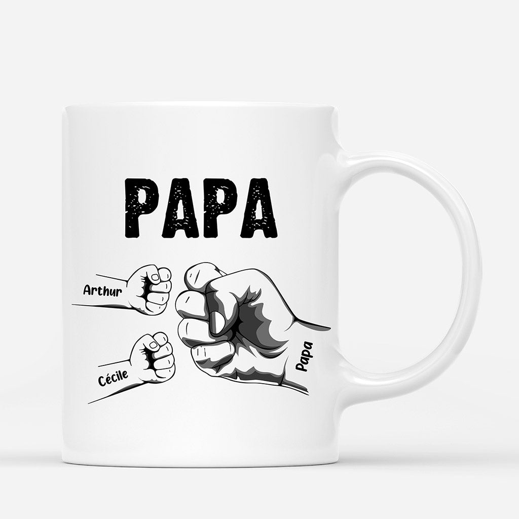 Bosse De Poing de Papa Papi Enfants - Cadeau Personnalisé | Mug pour Papa/Papi