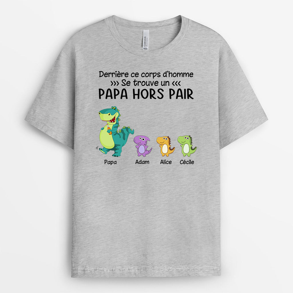 0268A200BFR2 present Personnalise T shirt dinosaure papa papi