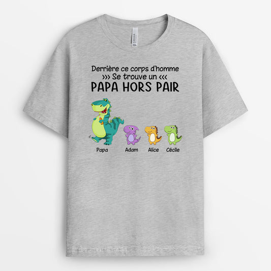 0268A200BFR2 present Personnalise T shirt dinosaure papa papi