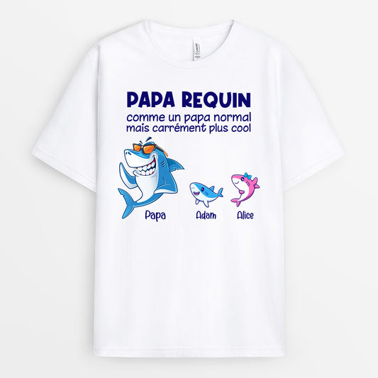 0271A140BFR1 cadeau Personnalise T shirt requins papa