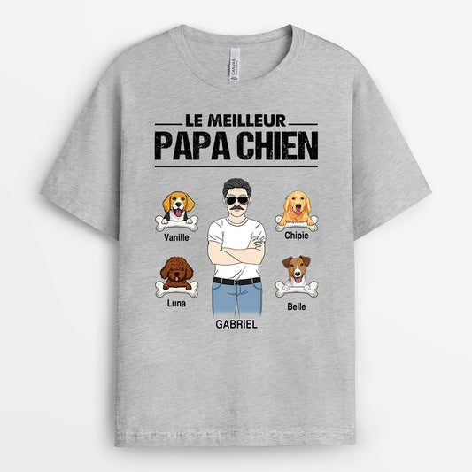 0281A240CFR1 cadeau Personnalise T shirt chiens homme papa