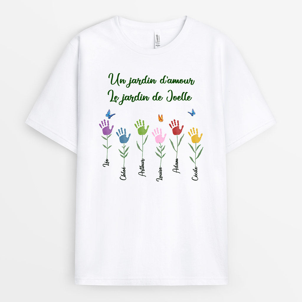 Jardin D'amour De Grand-Mère - Cadeau Personnalisé | T-shirt pour Maman/Mamie