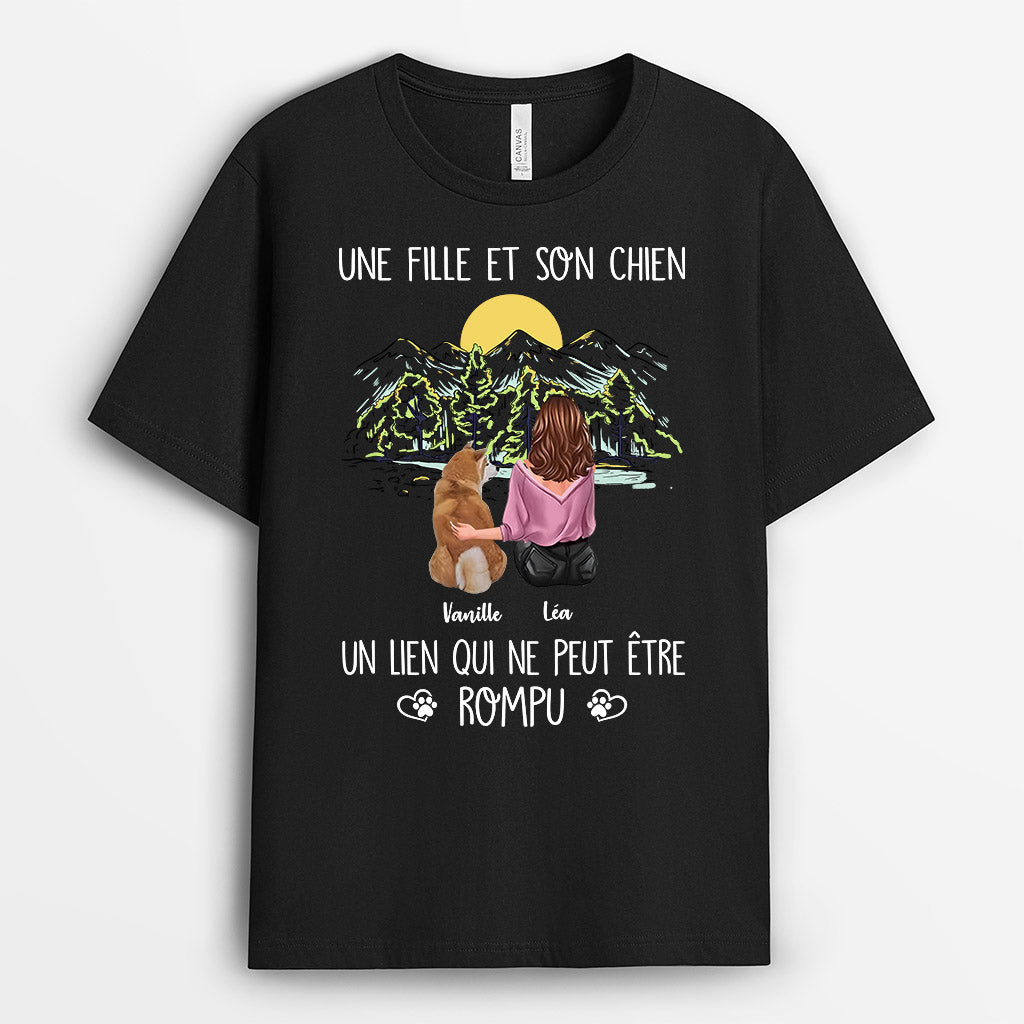 0289A940AFR2 present personnalisable T shirt chien femme