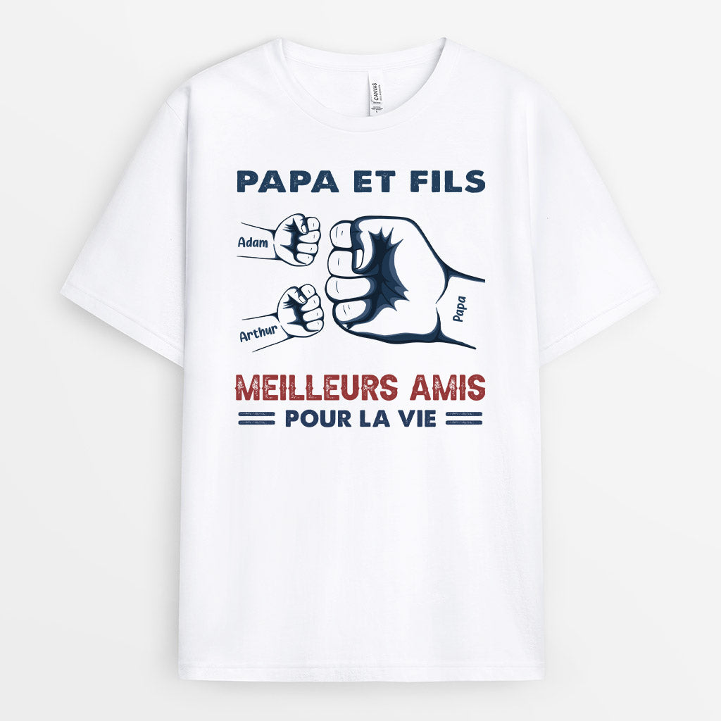 Papa Papi Petits-Fils Meilleurs Amis - Cadeau Personnalisé | T-shirt pour Papa/Papi