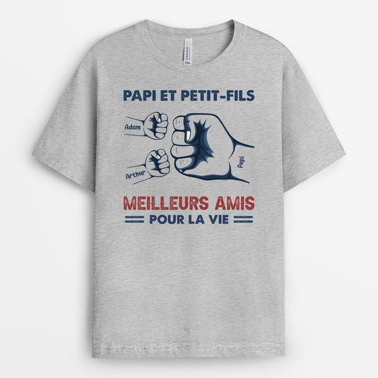 0293A148BFR2 present personnalisable T shirt poing famille papa fils