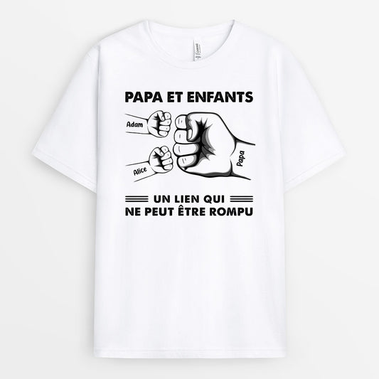 0295A148BFR1 cadeau Personnalise T shirt poing famille papa enfants
