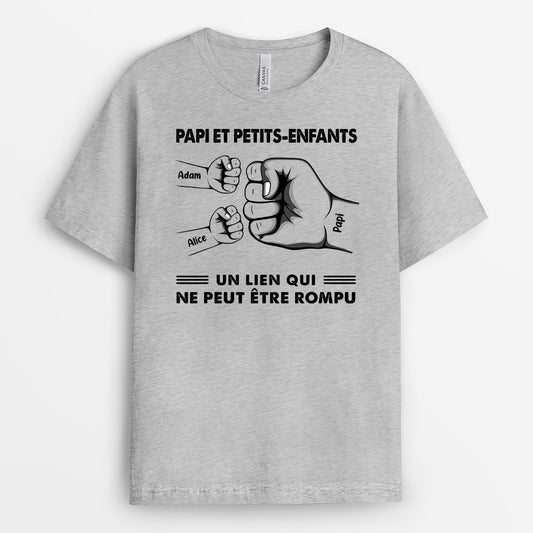 0295A148BFR2 present personnalisable T shirt poing famille papa enfants
