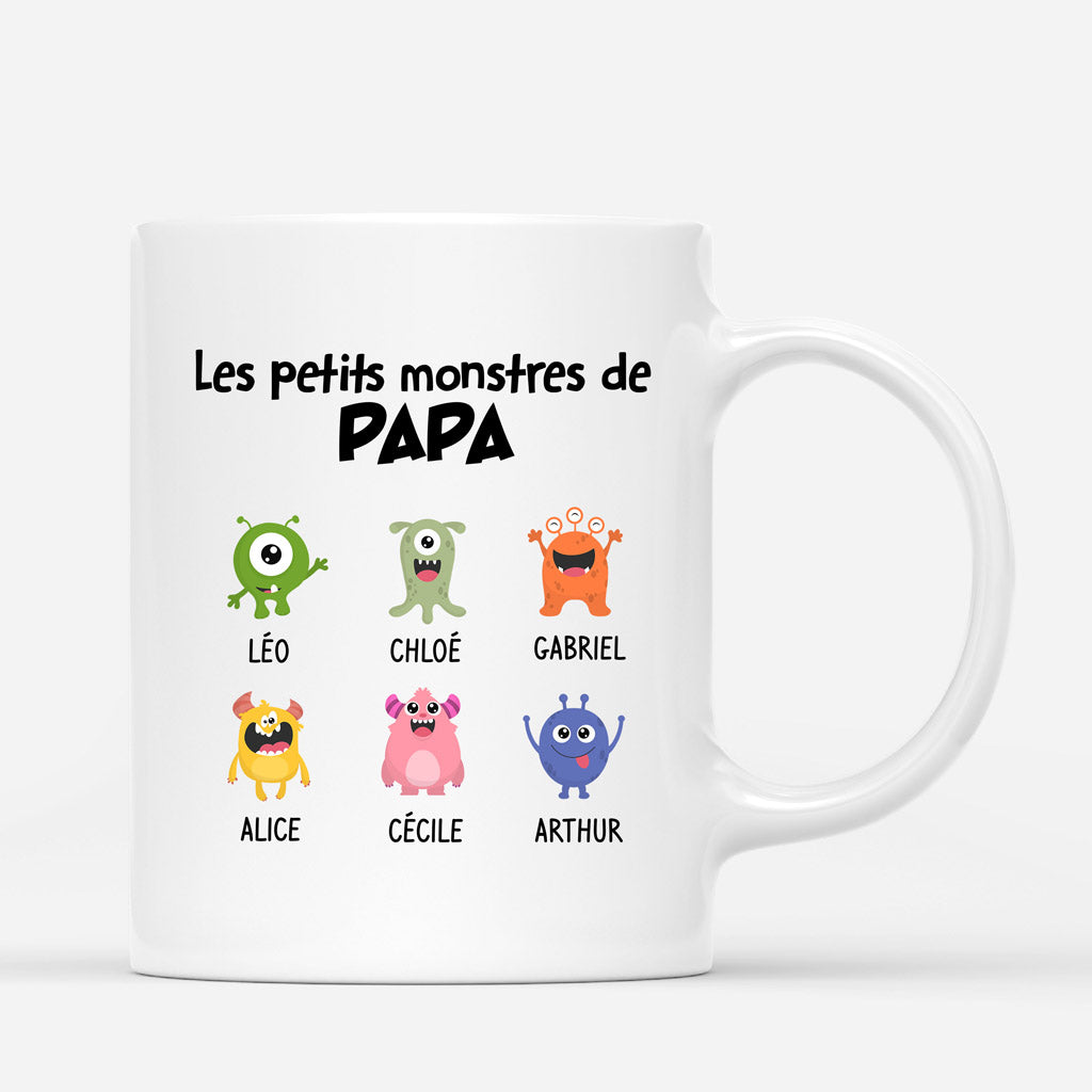 Petits Monstres De Papi Papa - Cadeau Personnalisé | Mug pour Papa/Papi