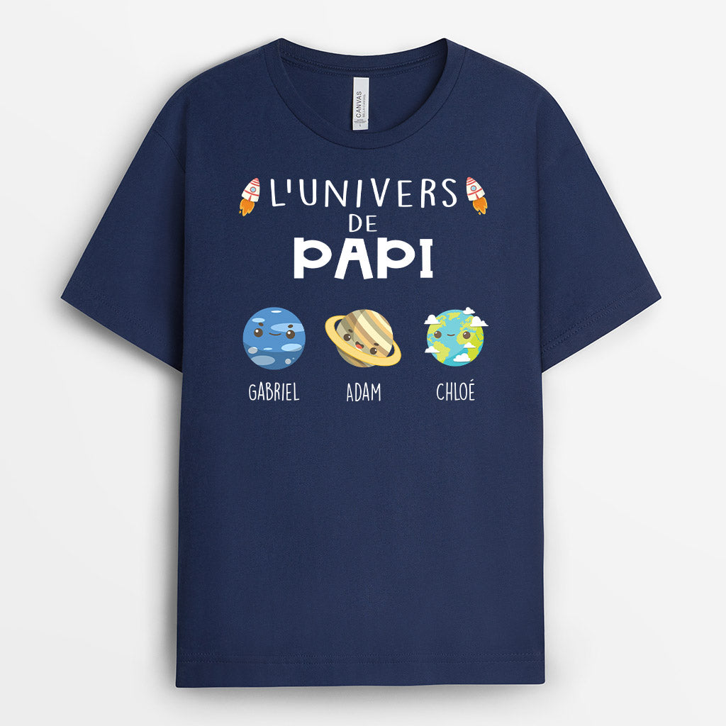0311A140BFR2 present personnalisable T shirt planetes papa papi