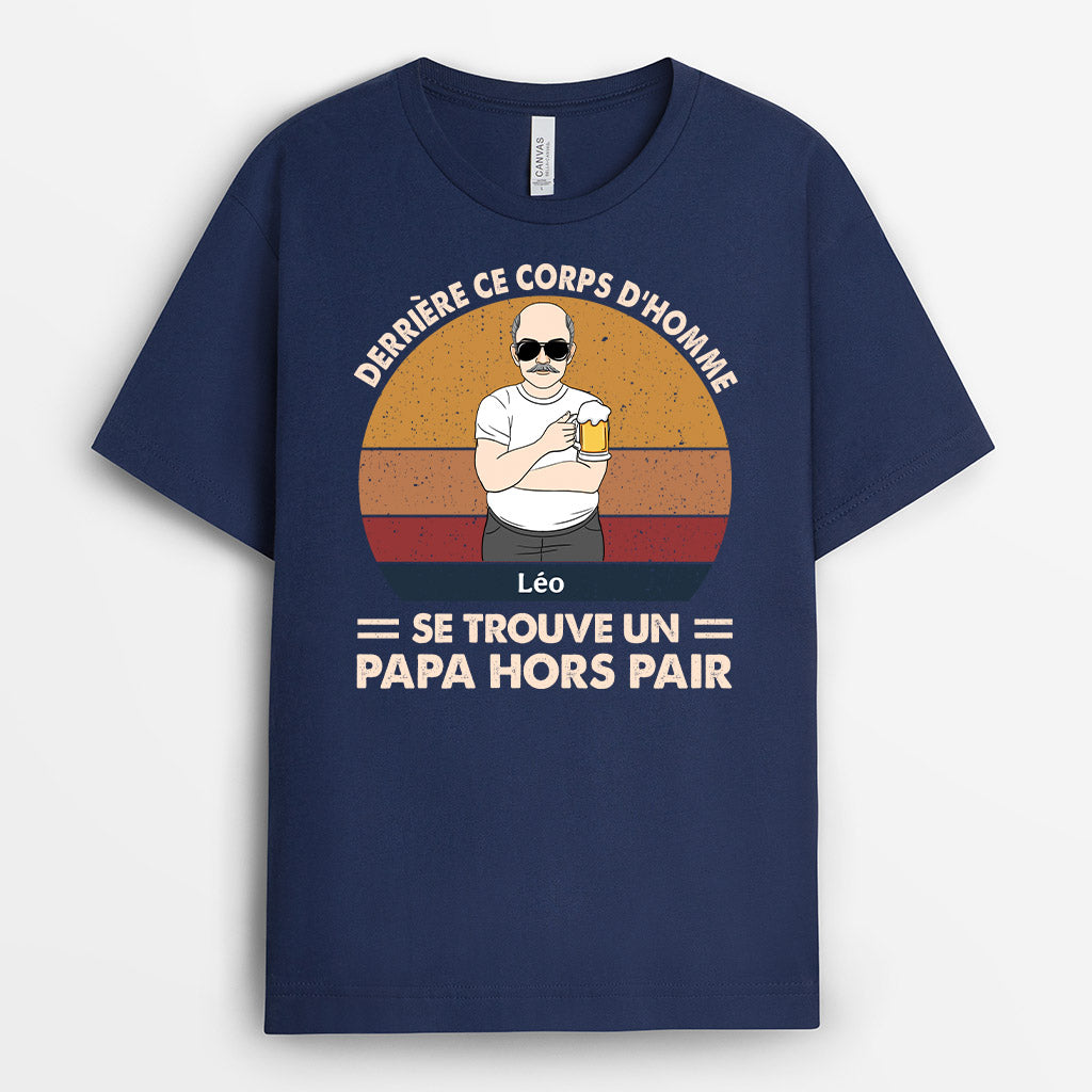0319A948BFR2 present personnalisable T shirt homme papa papi