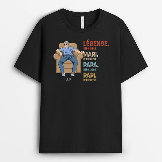 0331A940BFR1 cadeau Personnalise T shirt homme papa texte
