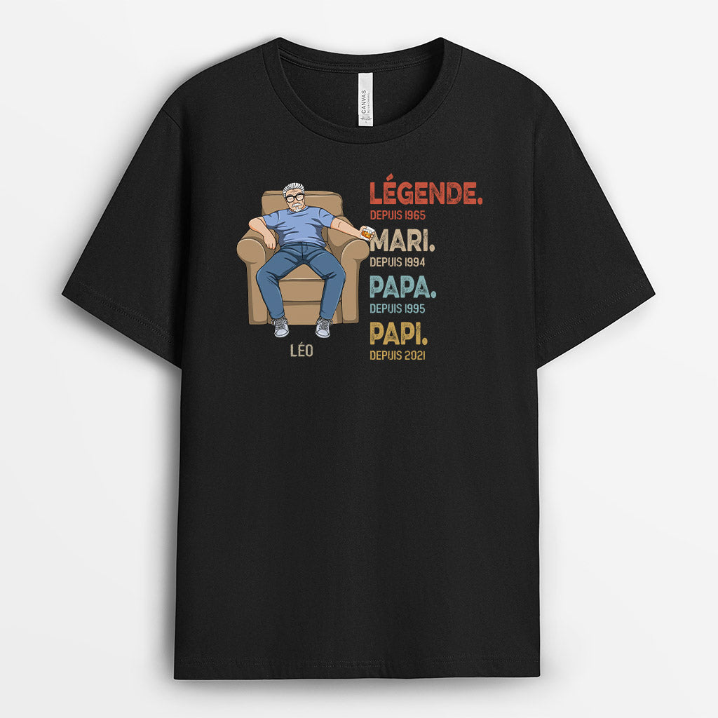 Légende Papi / Papa - T-shirt personnalisable