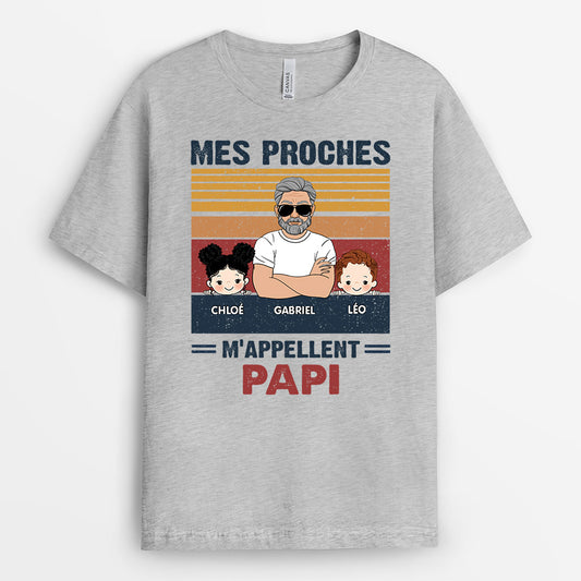 0334A248BFR2 present personnalisable T shirt famille papa enfants