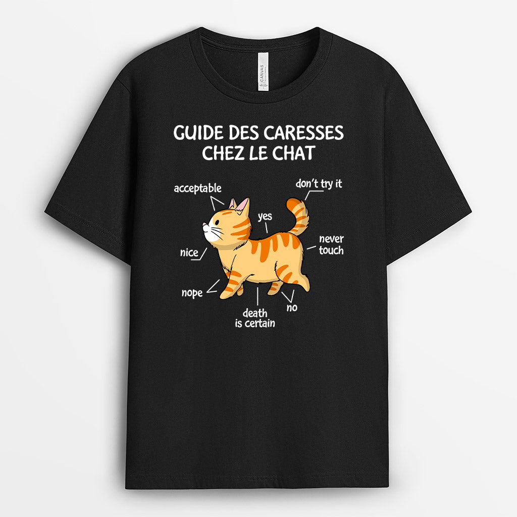 Guide Des Caresses Chez Le Chat - Cadeau Personnalisé | T-shirt pour Amoureux des chats