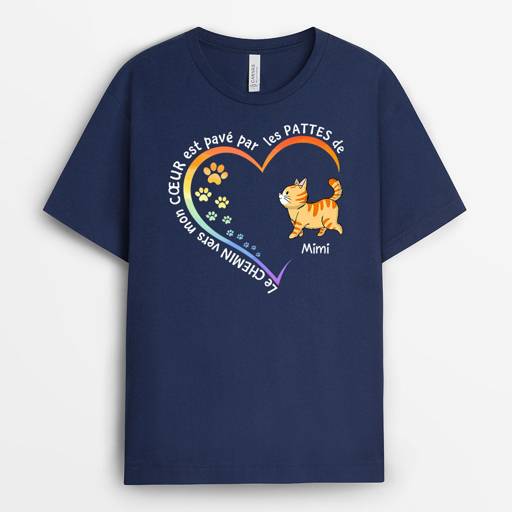 0350A207DFR2 present personnalisable T shirt chat personnes coeur