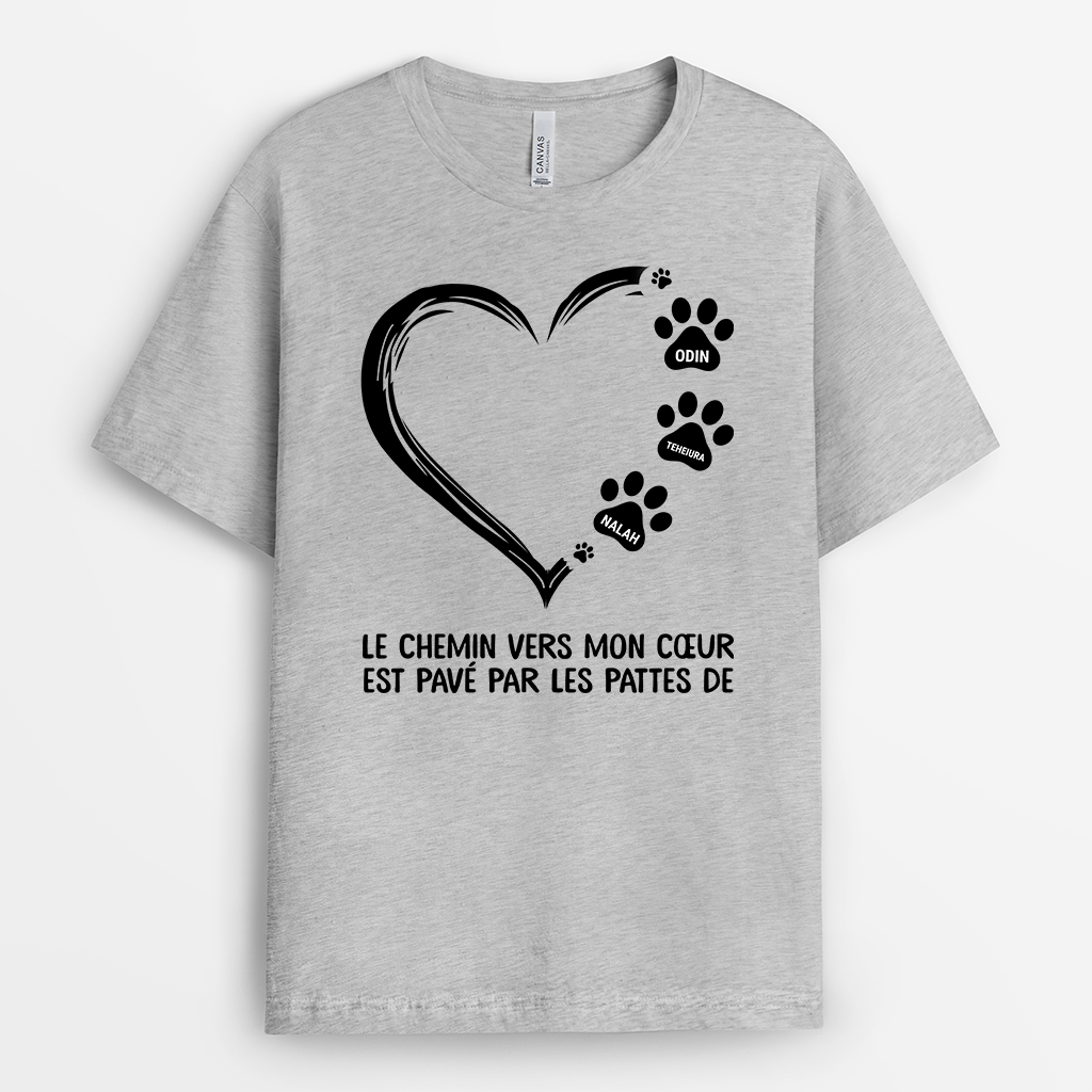 Le Chemin Vers Mon Cœur - Cadeau Personnalisé | T-shirt pour Amoureux des animaux