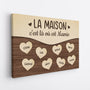 0380CFR2 Cadeau Personnalise Toile Maison Mamie Maman Papa Papi