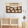0380CFR3 Cadeau Personnalise Toile Maison Mamie Maman Papa Papi