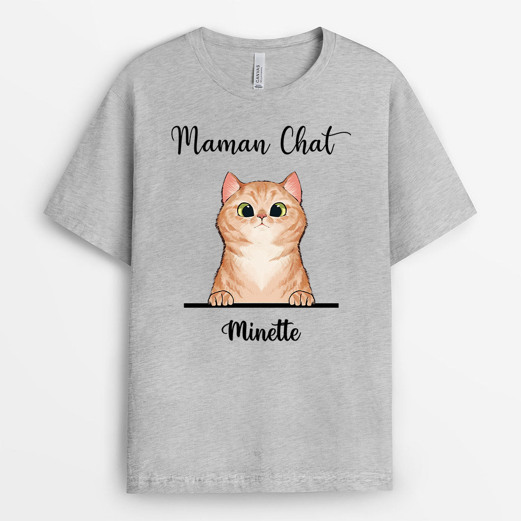Maman Papa Chat - Cadeau Personnalisé | T-shirt pour Amoureux des Chats