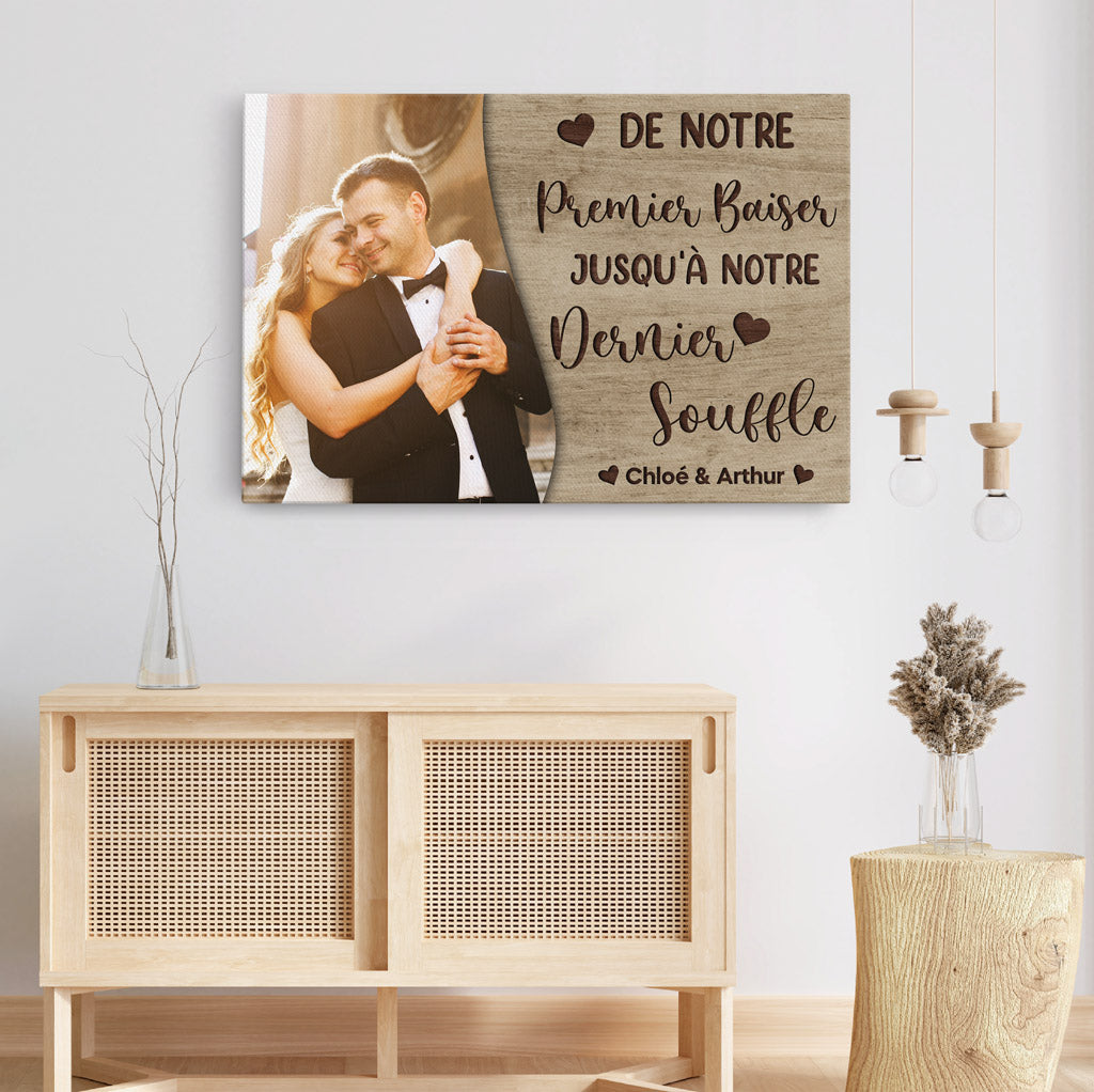 0404CFR3 Cadeau Personnalise Toile Amoureux Couples