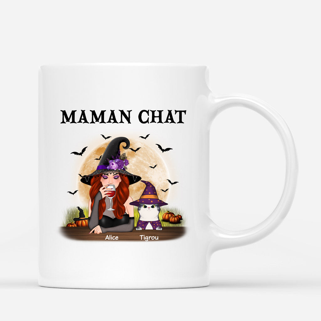 Maman Chat - Cadeau Personnalisé | Mug pour Halloween