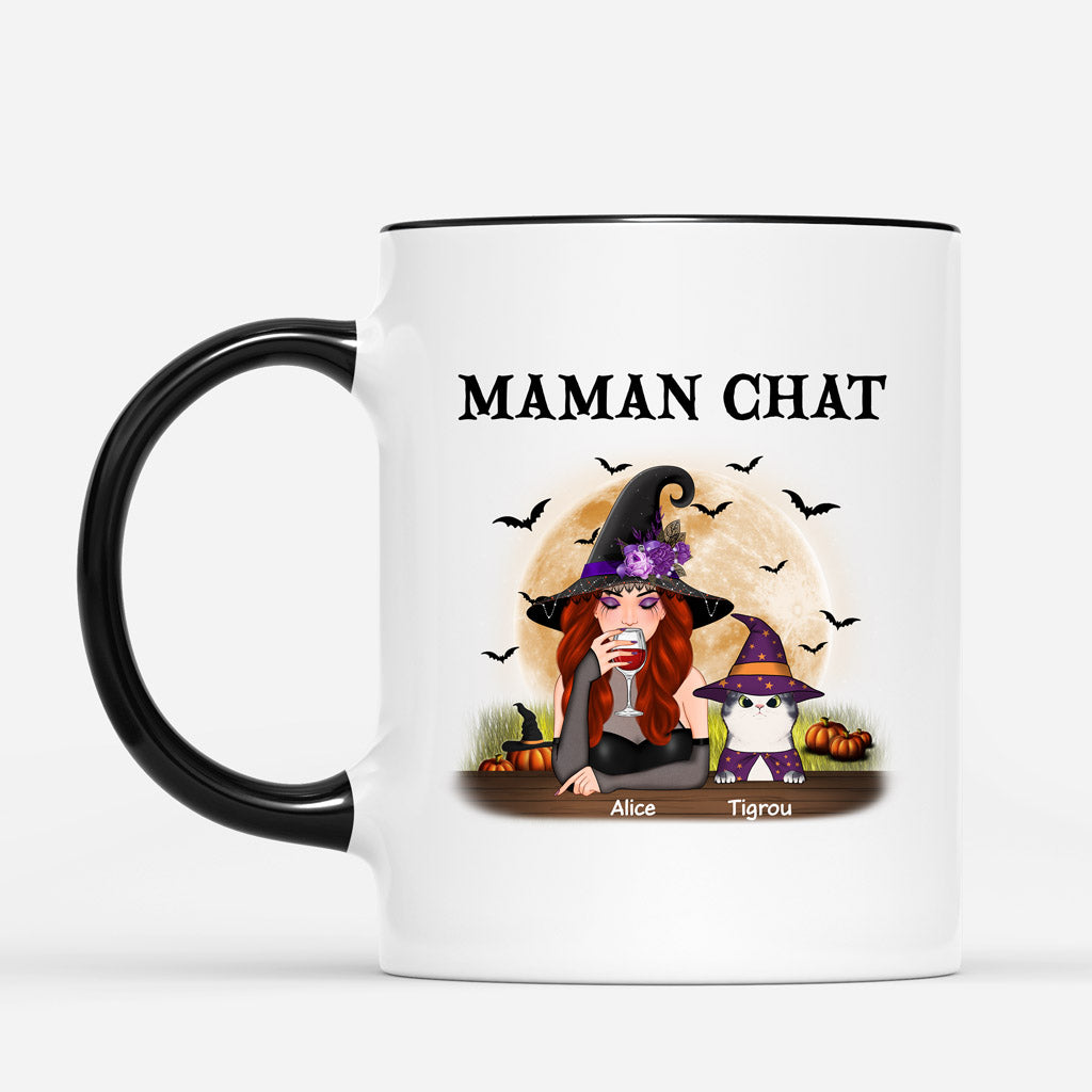 0436M280DFR2 Cadeau Personnalise Mug Maman Chat Halloween