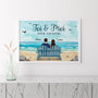0482S535GFR3 Present Personnalise Poster Personnes Couples Plage